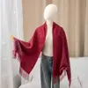 Xale grande de cachemira sintética para outono e inverno para mulheres, lenço jacquard de bolinhas vintage, uso duplo para escritório e ar condicionado, atacado