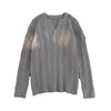 Suéter Masculino Twist de Perfil Primavera e Outono Estilo Coreano Gola V Engrossado Estilo Preguiçoso Tricô Twist Tridimensional Top para Casal T