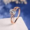 Zhen Rong deseo Nuevo Anillo de Gema en Forma de Huevo con Baño de Oro Rosa de 14k Suministro Transfronterizo Joyería de Mano de Venta Caliente