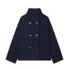 Para Comércio Exterior Transfronteiriço Europeu e Americano Roupas Femininas, Popular no Aliexpress, Outono Elegante Versátil Multicor Casaco de Lã de Botão Duplo