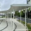 Gazebo Escultura de Aço Inoxidável Grande Personalizado para Exterior Pavilhão de Paisagismo de Jardim Estrutura de Aço Metálico Corredor de Forma Irregular
