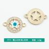 Duplo pendurado ponto redondo diamante estrela de cinco pontas jóias diy acessórios pingando liga de óleo colar pulseira único pendurado pingente acessórios