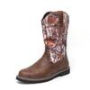 Botas de Cowboy Ocidentais Masculinas Tamanho Grande 46 Longas Altas Botas de Cavaleiro Europeias e Americanas Botas Retrô Britânicas Botas de Cano Alto para Trabalho
