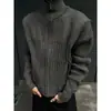 Maillard Ombro Direito Tricô Curto Masculino Gola Alta Zíper Duplo Cardigan Tricô Outono e Inverno Casual de Alta Qualidade Tendência