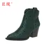 Juti 2026 Otoño/Invierno Nuevas Botas de Mujer Talla Grande con Pedrería para Comercio Exterior WISH Amazon Botas de Cuero para Mujer Estilo Europeo y Americano