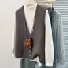 Chaleco de Punto Elegante y Moderno con Cuello en V Corto para Mujer Otoño e Invierno Cárdigan Exterior Chaleco Chaleco para Vestir en Capas