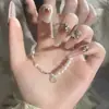 Pulsera Rota de Perlas Plateadas Marca Fortune para Mujer Nuevo Ingreso Verano 2024 Diseño de Nicho de Lujo Exquisito Regalo para Novia