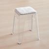Banquito de Plástico con Cubierta Suave para el Hogar, Simple y Portátil, Silla de Comedor con Almacenamiento, Banquito Transparente, Apilable, Juego de Banquitos, Se Pueden Apilar