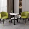 Mesa e Cadeiras Casuais Mesa de Negociação Simples Moderna Conjunto de Três Peças para Varanda Cadeira Única Mesa Redonda Pequena para Loja de Chá com Leite Cadeira de Jantar para Casa