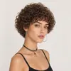 Peluca de cabello humano corto y rizado de Amazon para mujer.