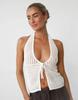 Cardigan Sexy de Moda Europea y Americana 2024, Sexy y Cómodo, con Agujeros, Top Halter sin Espalda