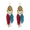 Aretes de Estilo Étnico para Mujer, Aretes Largos de Pluma con Borlas, Aretes de Viaje de Vacaciones de Lijiang, Yunnan Venta al por Mayor