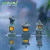 Luminária de pedra artificial para rochas em miniatura para pátio, jardinagem, paisagismo, acessórios decorativos DIY, garrafa ecológica em miniatura, pequenos enfeites