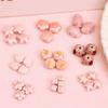 Cuentas de cerámica rosa con forma de flor de gato, hechas a mano, accesorios para pulseras y collares.