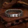 Pulseira de mantra de seis caracteres para homens, joia de nicho personalizada estilo chinês retrô novo, design versátil para mulheres, acessório de presente de alta qualidade