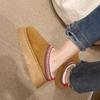 Botas de Nieve de Boca Mao Mao para Mujer 2024 Invierno Nuevo Estilo Coreano Fondo Grueso Tubo Corto Engrosadas Slip-on Perezosas Ligeras Zapatos de Algodón
