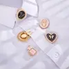 Camisa con Cuello de Botón Circular de Perlas Estilo Chanel Accesorios de Botón Ropa para Mujer Decoración Puños Accesorios de Botón