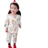 Pijama de niña de comercio exterior para niños, verano, manga corta, fino, dibujos animados, niños grandes, verano, ropa de casa nueva, venta al por mayor
