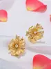 Conjunto de Joias Doce e Fofo Transfronteiriço, Colar com Pingente de Flor Fashion e Personalizado, Brincos de Flor, Colar e Brincos