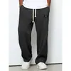 Calças masculinas de secagem rápida transfronteiriças europeias e americanas, calças de moletom da moda para primavera e outono, marca, corte solto, perna reta, calças casuais esportivas de perna larga
