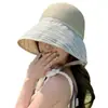 Sombrero de Mujer con Retazos Rayados de Ala Ancha 2026 Nuevo Sombrero de Sol para Exteriores de Verano Sombrero de Pescador Plegable