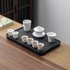 Fábrica de Conjuntos de Chá Vendas Diretas Conjunto de Chá Kung Fu de Porcelana Branca Conjunto Completo de Conjunto de Chá Kung Fu Bandeja de Chá Moderna Simples para Uso Doméstico Item Padrão