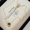 Collar de Ojo de Tigre con Cuentas Bañado en Oro Real Cadena Retro Maillard para Suéter Moda Estilo Lujo Ligero Collar para Mujer