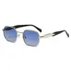 Gafas de Sol Metálicas de Nuevo Estilo Transfronterizas para Hombres y Mujeres, Gafas Retro de Alta Gama, Gafas de Sol Poligonales de Marco Pequeño con Protección UV