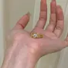 Anillo Vintage Retro Redondo Diamante Mariposa Flor Diseño Nicho Alta Gama Diamante Completo Exquisito Versátil Apilable