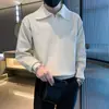 Suéter de lapela retrô estilo coreano outono e inverno masculino grosso gola V estilo preguiçoso manga longa casual solto malha base