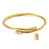 Pulsera de Cuerda de Alambre Ventas Calientes Transfronterizas Acero Inoxidable Moderna Simple No se Desvanece Abierta Hecha a Mano con Cuentas Ajustable
