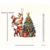 Decoración Colgante de Árbol de Navidad Plana Personalizada de Acrílico para Nuevo Producto Transfronterizo Suministros para el Hogar Regalo de Navidad