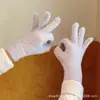 Estilo Ins Dibujo Animado Coreano Estrella de Natillas Terciopelo Coral Guantes Cálidos Estudiante Invierno Exterior Ciclismo Guantes de Cinco Dedos