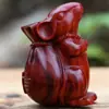 Sándalo Verde Tallado Zodiaco Rata Pieza de Mano Madera Maciza Tallada Rata de Dibujos Animados Ratón Lindo Regalo de Cumpleaños para Niños