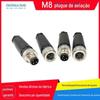 Conector M8 3 Fios 4 Pinos Conector Plug para Equipamentos de Automação Tomada Redonda para Sensor Adaptador Redondo Aviation