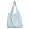 Bolsa de Lona Casual con Letras Estilo Verano 2026 Estilo Coreano Ligera Ins Diseño de Nicho Gran Capacidad Bolsa de Compras para Trabajo Viajes