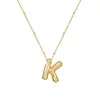 Colar de Letras Bolha Brilhante Mais Vendido Transfronteiriço para Mulheres Design de Nicho Ins Ouro 18K Cobre Não Desbota Colar Atacado