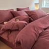 Juego de Cama de Cuatro Piezas de Algodón Longitud Extra Larga 100% Xinjiang Clase A, Algodón Puro, Sábana Bajera de Gasa de Tres Capas, Sábana Ajustable, Funda Nórdica, Ropa de Cama