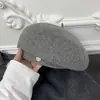 Boina de Lã para Circunferência da Cabeça Grande Feminina Outono e Inverno Novo Estilo Coreano Popular na Internet Rosto Pequeno Chapéu Quente para Pintura