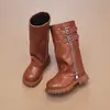 Botas de Pierna Corta y Pierna Larga para Niña 2026 Otoño Invierno Nuevas Cremallera Ropa Exterior Botas de Cuero Estilo Princesa Botas Individuales Botas de Caballero