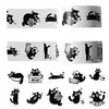 500 Folhas/Rolo Adesivos em Rolo Gatinho Preto Material para Diário Criativo Infantil Cartão Goo Adesivos para Embalagem de Presente Envelopes