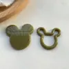 Parche de resina hueca de doble capa con cabeza de oso de dibujos animados coreanos, accesorios para pendientes hechos a mano, material para tocado, venta al por mayor