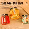 Frasco de Vidrio Hexagonal Transparente Botella para Pepinillos Sellada a Prueba de Fugas Etiqueta Personalizada Logo Almacenamiento de Alimentos Lata Botella de Almacenamiento