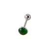 Anillo para la lengua de acero inoxidable con rosca externa, con diseño de chica sexy caliente, con gota de aceite y estrella brillante, con piedra natural, para cruzar fronteras, Flash Sexy