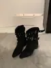 Botas Maillard 2026 nueva colección de otoño, estilo retro nicho, con hebilla de cinturón, punta fina, tacón grueso y diseño de bota hasta el tobillo para mujer