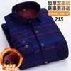Camisa xadrez forrada com fleece transfronteiriça, camisa masculina de manga comprida escovada quente, jaqueta de trabalho casual para negócios plus size masculina