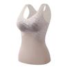 Chaleco térmico de encaje de terciopelo sin costuras para mujer con almohadilla en el pecho, terciopelo interior grueso, ropa interior térmica de seda para mujer