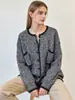 Cárdigan de punto gris retro estilo coreano, de alta gama, nueva colección otoño/invierno, corte holgado y relajado, abrigo suéter para mujer