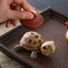 Criativo Fofo Pato Pequeno Linha Fragrância Inserir Tartaruga Animal de Estimação de Chá Enfeites Boutique Pode Criar Areia Roxa Cerâmica Brinquedo de Chá Acessórios para Cerimônia do Chá