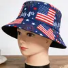 Sombrero de Cubo con Estampado de Bandera del Día de la Independencia de EE. UU. para Hombres y Mujeres, Sombrero para el Sol con Protección Solar, Fuegos Artificiales, Festival de la Estatua de la Libertad